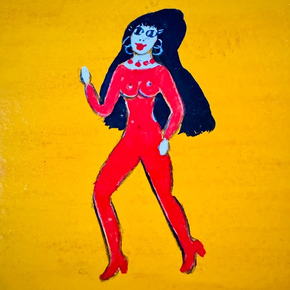 Vintage Nicola Ortis Poucette "Circus" Oil Painting: Naïve-Style French Folk Art - Picture 4 of 14